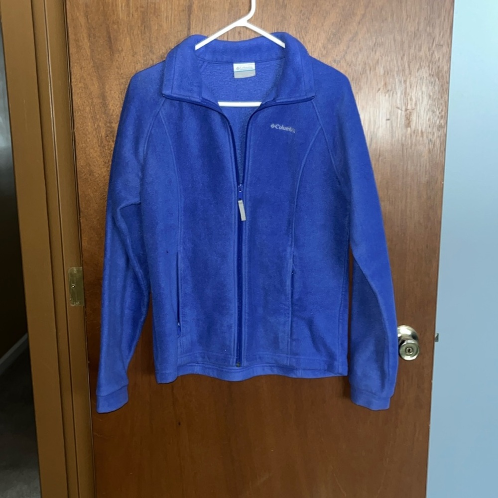 Purple fleece Columbia zippered collar jacket